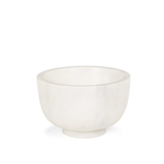7" White Marble Round Decorative Bowl HomeRoots