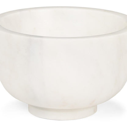 7" White Marble Round Decorative Bowl HomeRoots