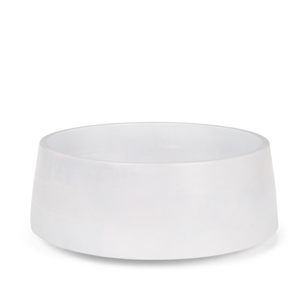 14" White Wood Round Centerpiece Bowl HomeRoots