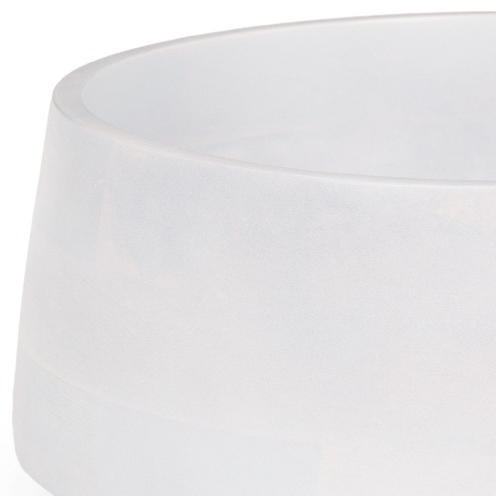 14" White Wood Round Centerpiece Bowl HomeRoots