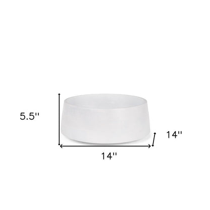14" White Wood Round Centerpiece Bowl HomeRoots
