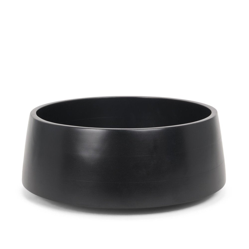 14" Black Wood Round Centerpiece Bowl HomeRoots