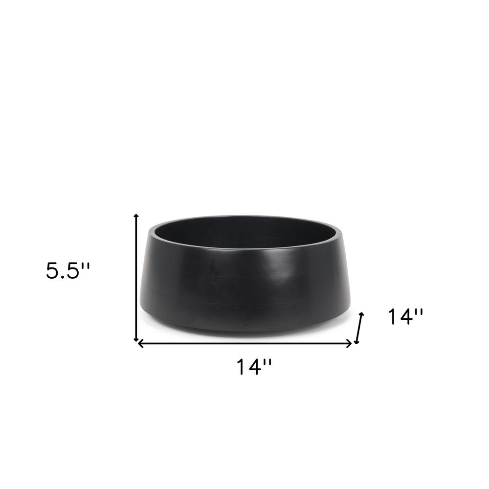 14" Black Wood Round Centerpiece Bowl HomeRoots