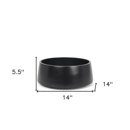 14" Black Wood Round Centerpiece Bowl HomeRoots