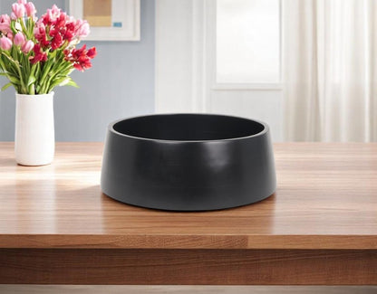 14" Black Wood Round Centerpiece Bowl HomeRoots