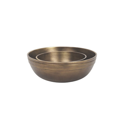 11" Brass Metal Round Centerpiece Bowl HomeRoots