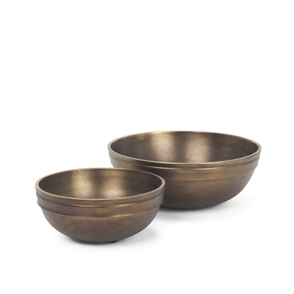 11" Brass Metal Round Centerpiece Bowl HomeRoots