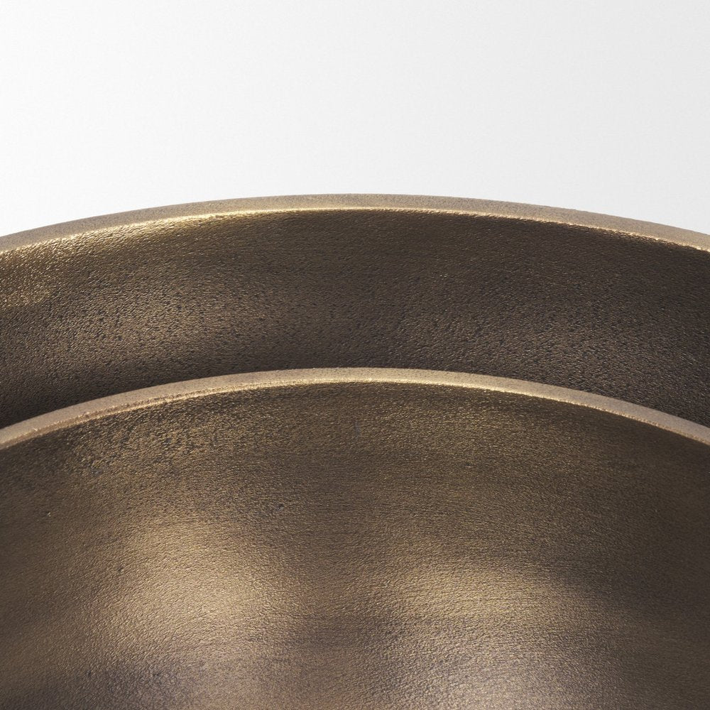11" Brass Metal Round Centerpiece Bowl HomeRoots