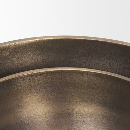 11" Brass Metal Round Centerpiece Bowl HomeRoots