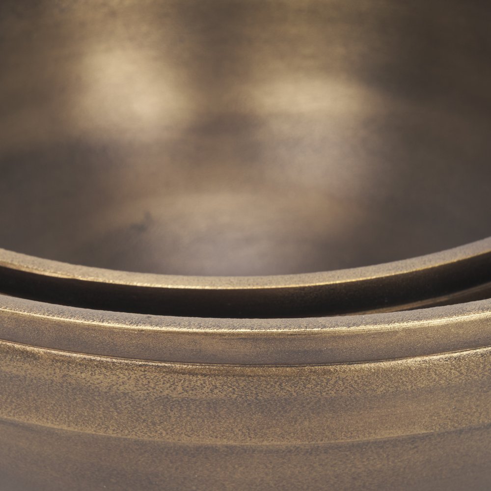 11" Brass Metal Round Centerpiece Bowl HomeRoots