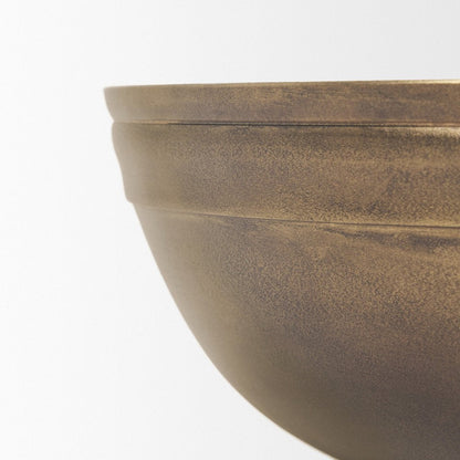 11" Brass Metal Round Centerpiece Bowl HomeRoots