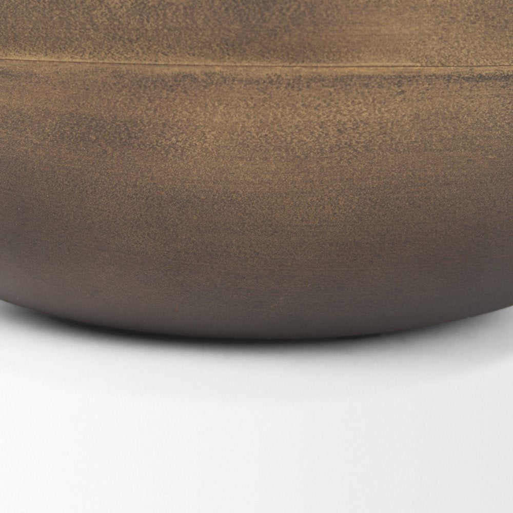 11" Brass Metal Round Centerpiece Bowl HomeRoots