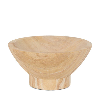 8" Beige Sandstone Round Pedestal Centerpiece Bowl HomeRoots