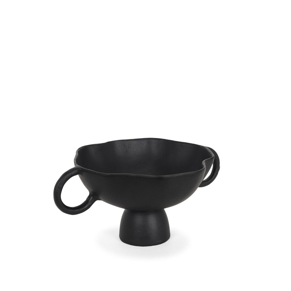 11" Black Metal Round Pedestal Centerpiece Bowl — view 6