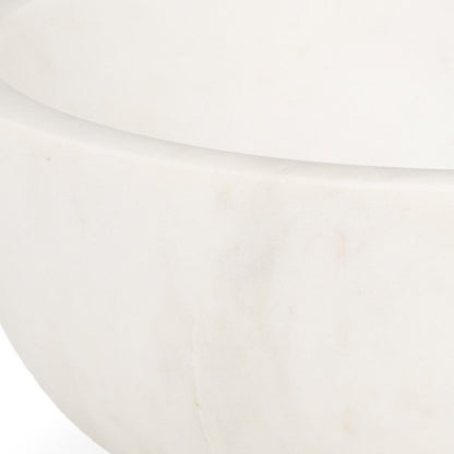 10" White Marble Round Centerpiece Bowl HomeRoots