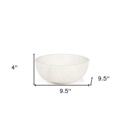 10" White Marble Round Centerpiece Bowl HomeRoots