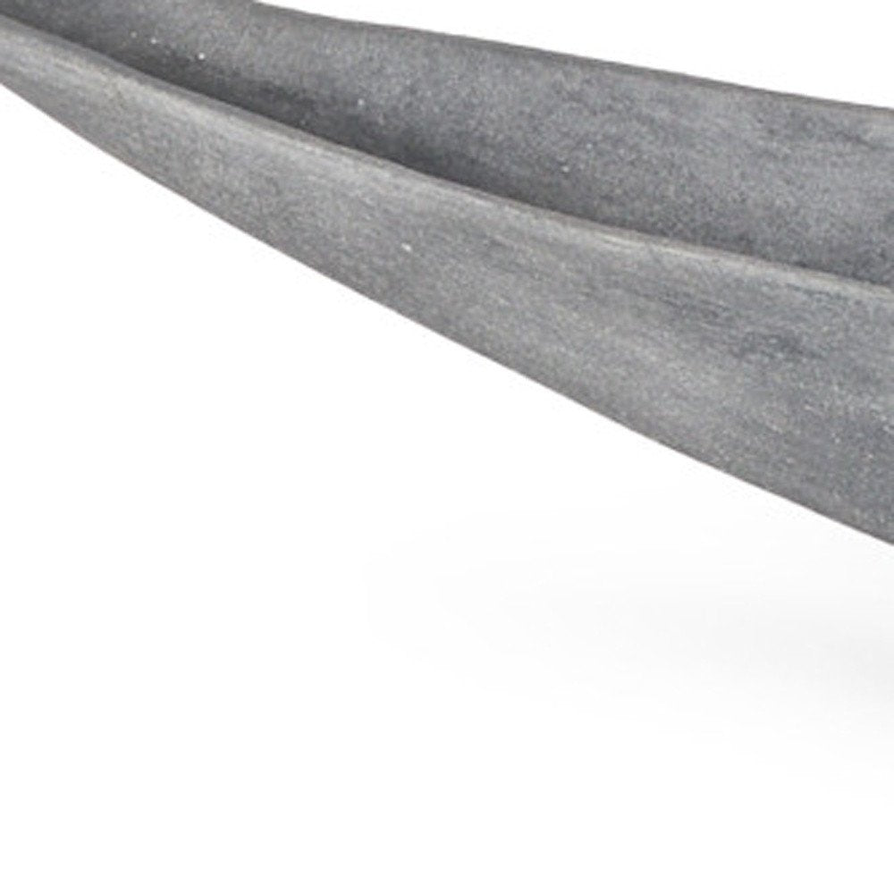 39" Gray Cast Aluminum Oval Long Boat Centerpiece Bowl HomeRoots