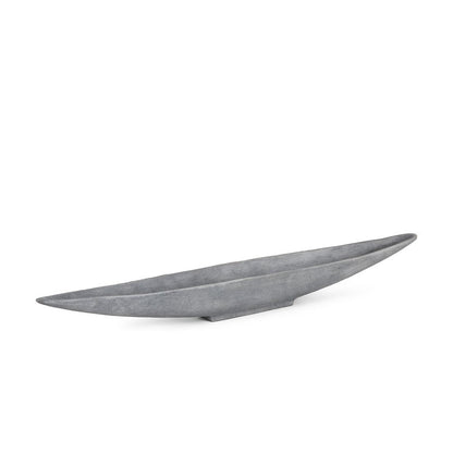 39" Gray Cast Aluminum Oval Long Boat Centerpiece Bowl HomeRoots