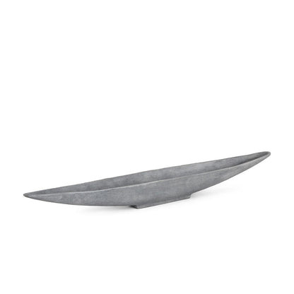 39" Gray Cast Aluminum Oval Long Boat Centerpiece Bowl HomeRoots