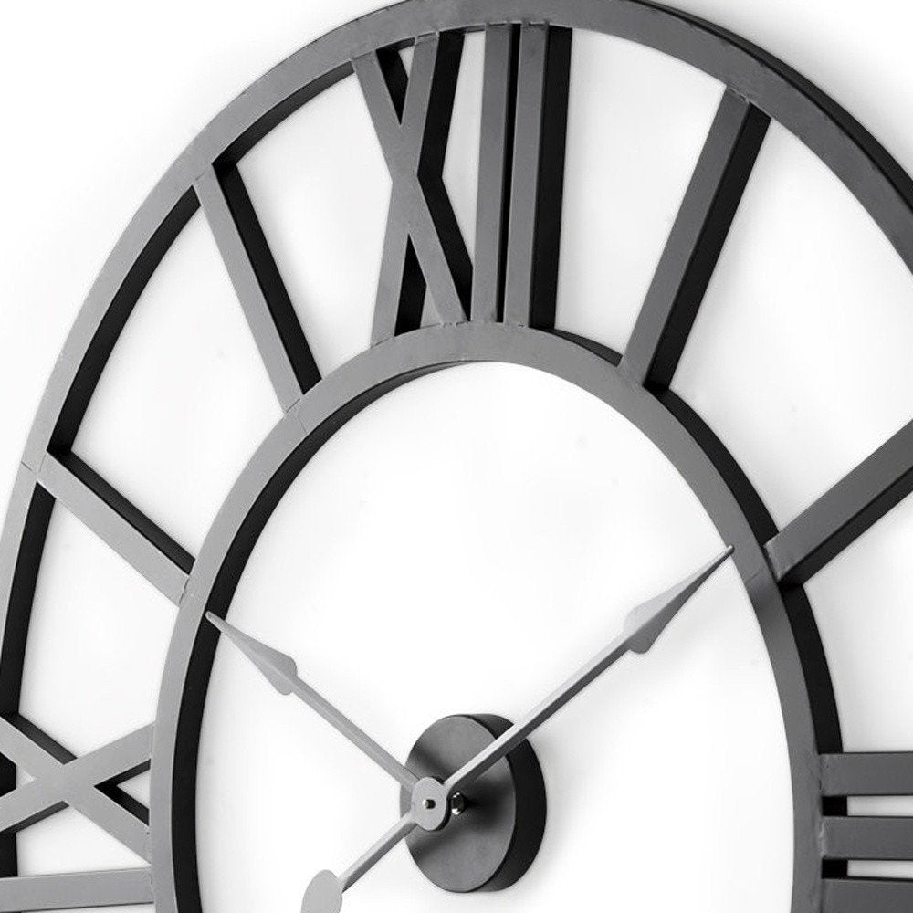 30" Black Iron Analog Round Wall Clock — view 2