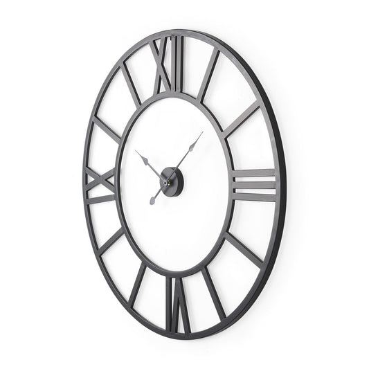42" Black Iron Analog Round Wall Clock
