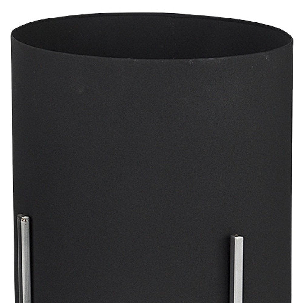 Set of Two Black Metal 20 Ounce Round Pot Planters — view 1
