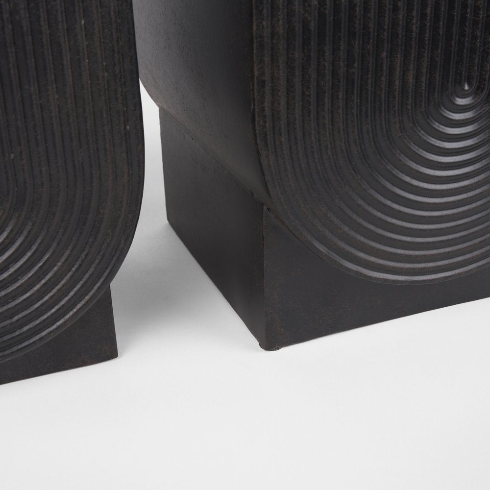 Set of Two Black Metal 20 Ounce Pot Planters — view 6