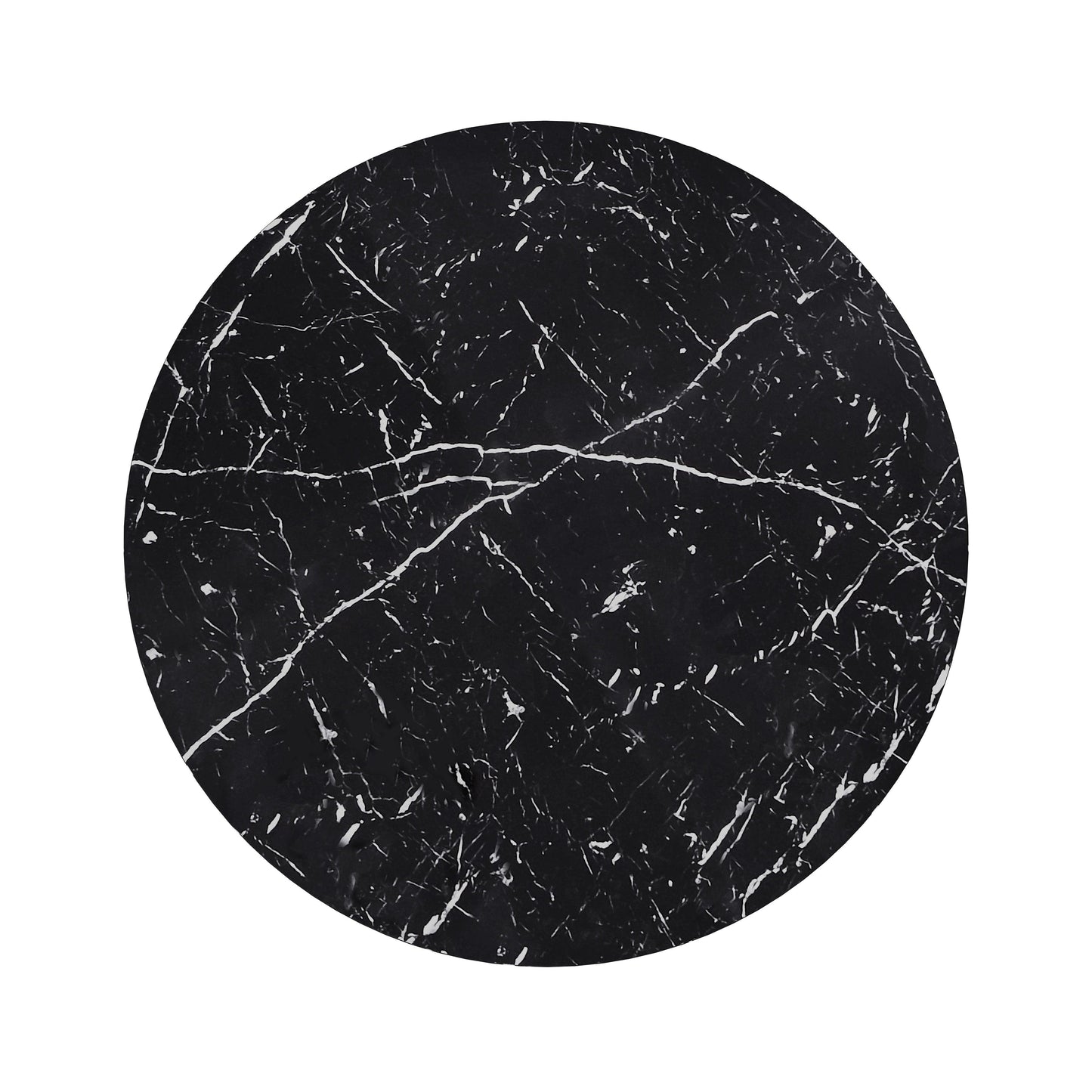 42.12"Modern Round Dining Table with Printed Black Marble Table Top for Dining Room - FurniFindUSA