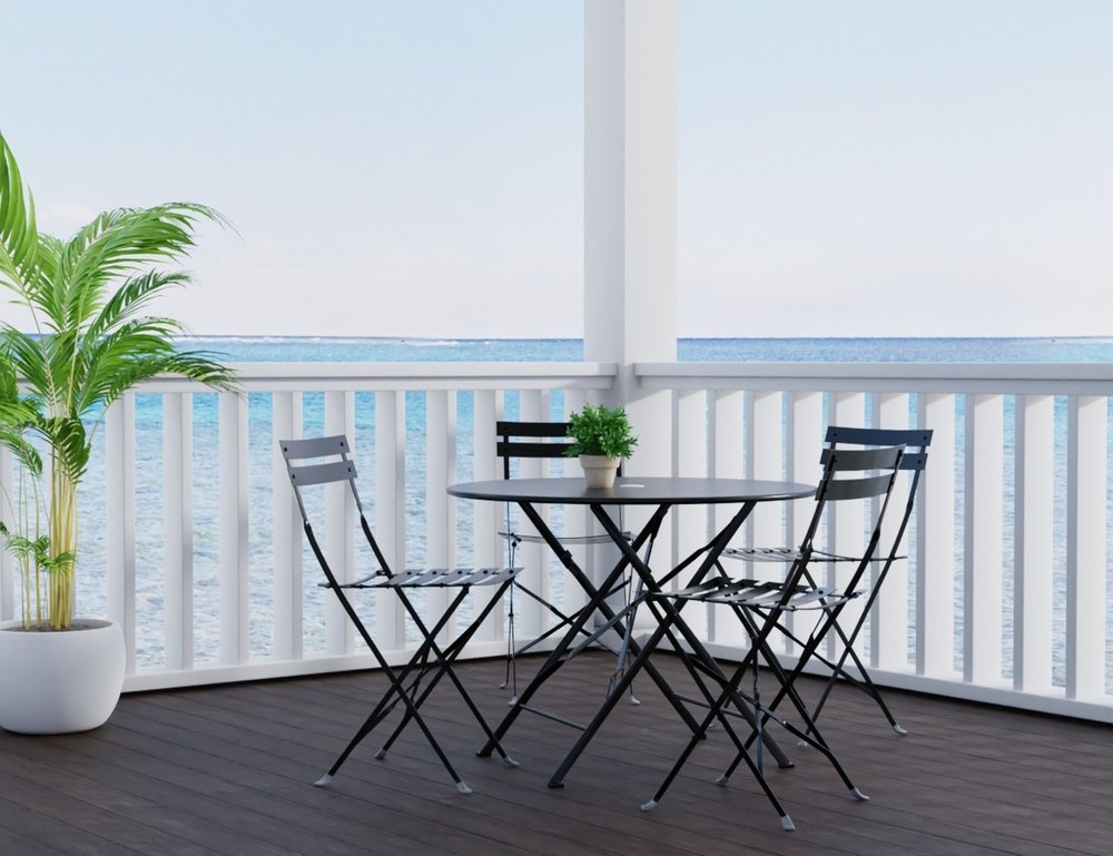 Five Piece Black Round Metal Dining Set with Four Chairs HomeRoots