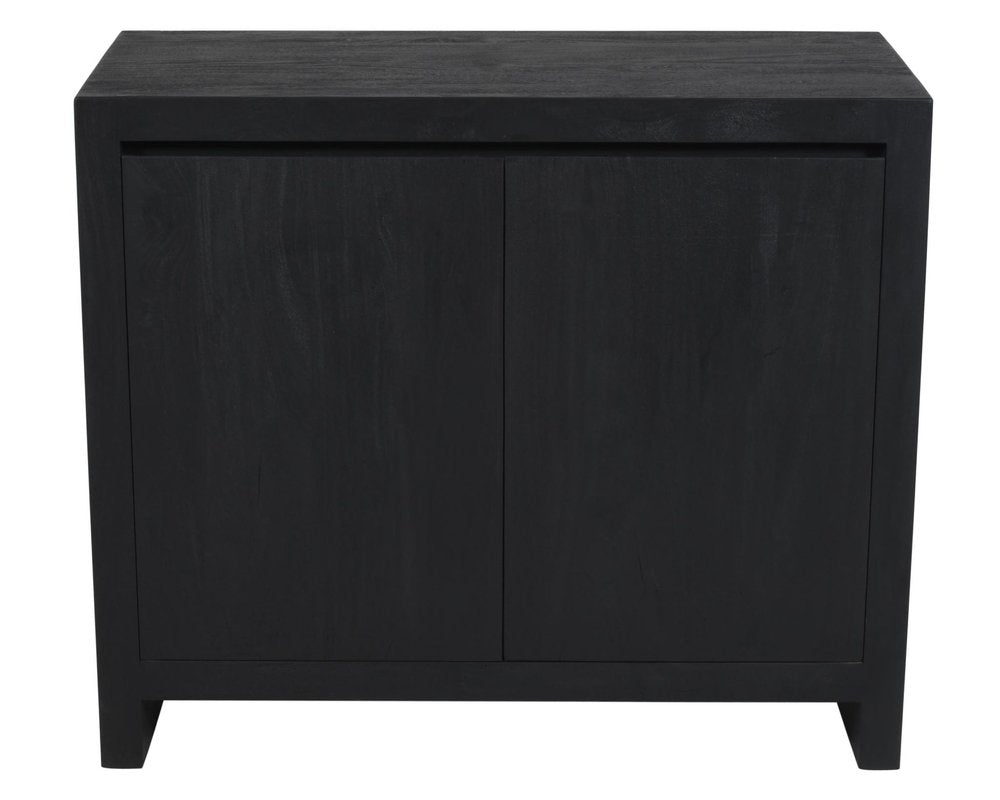 42" Graphite Distressed Reclaimed Wood Sideboard With Two Doors HomeRoots