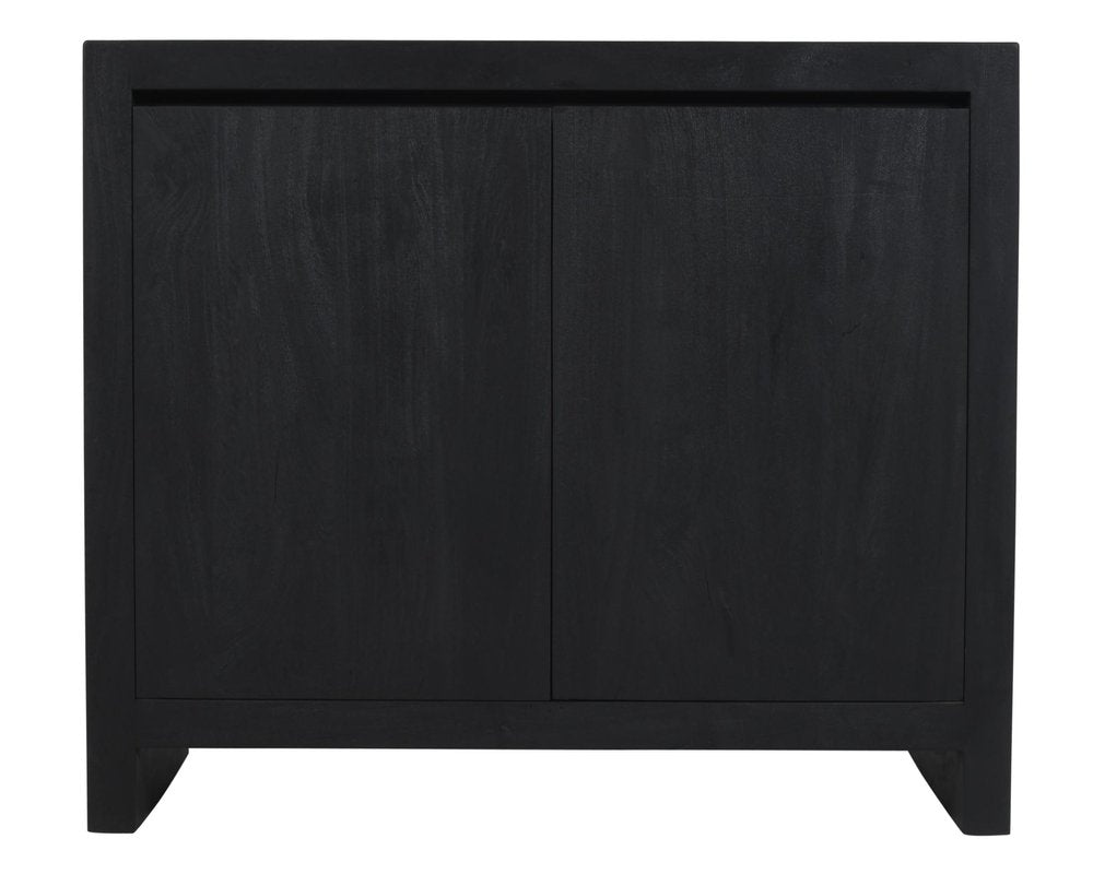 42" Graphite Distressed Reclaimed Wood Sideboard With Two Doors HomeRoots