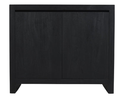 42" Graphite Distressed Reclaimed Wood Sideboard With Two Doors HomeRoots