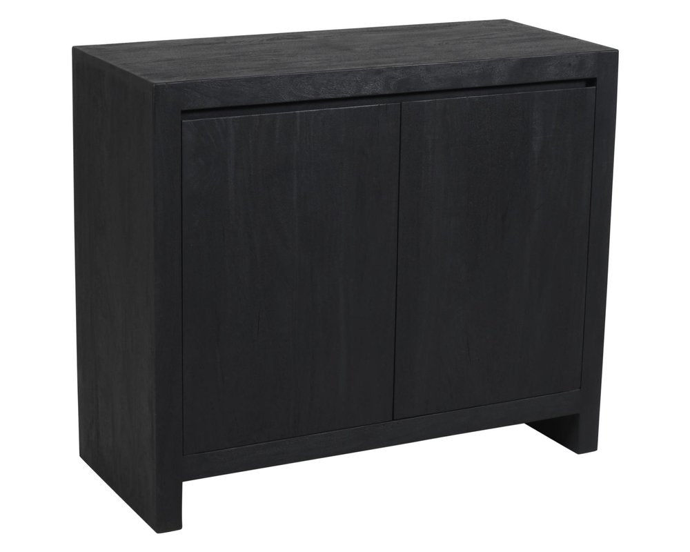 42" Graphite Distressed Reclaimed Wood Sideboard With Two Doors HomeRoots