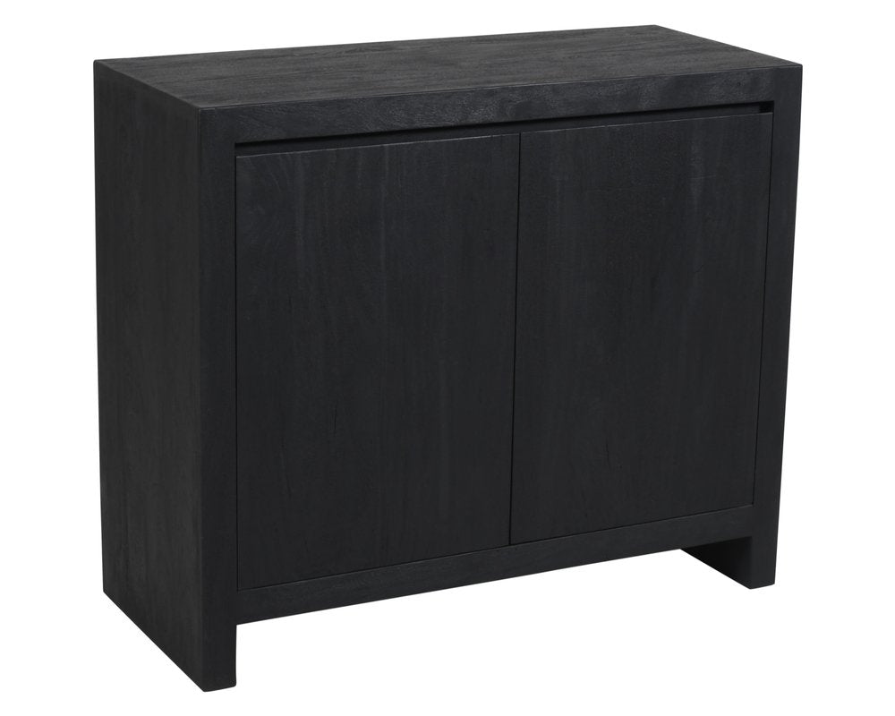 42" Graphite Distressed Reclaimed Wood Sideboard With Two Doors HomeRoots