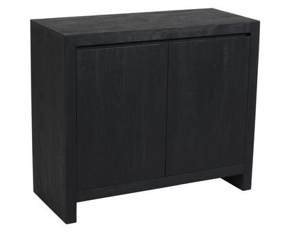 42" Graphite Distressed Reclaimed Wood Sideboard With Two Doors HomeRoots