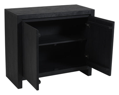 42" Graphite Distressed Reclaimed Wood Sideboard With Two Doors HomeRoots
