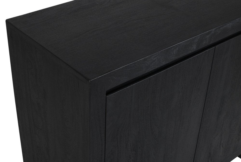 42" Graphite Distressed Reclaimed Wood Sideboard With Two Doors HomeRoots