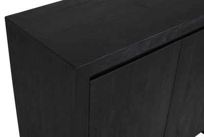 42" Graphite Distressed Reclaimed Wood Sideboard With Two Doors HomeRoots
