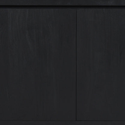 42" Graphite Distressed Reclaimed Wood Sideboard With Two Doors HomeRoots