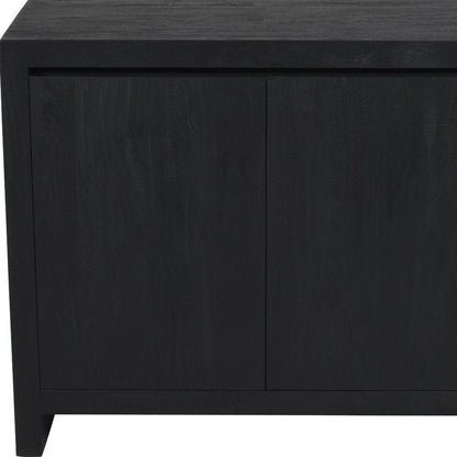 42" Graphite Distressed Reclaimed Wood Sideboard With Two Doors HomeRoots