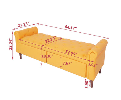 Storage PU Ottoman Bench with 2 Drawers for Bedroom End of Bed - FurniFindUSA