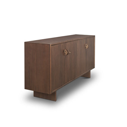 71" Brown Sideboard Soft Close with Four Doors HomeRoots
