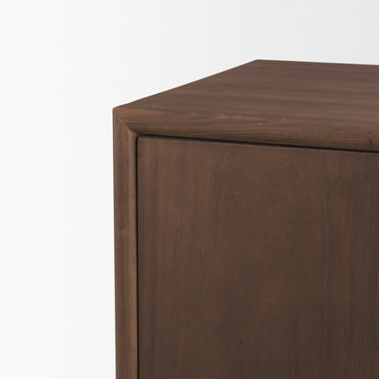 71" Brown Sideboard Soft Close with Four Doors HomeRoots