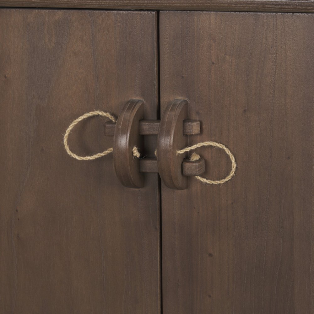 71" Brown Sideboard Soft Close with Four Doors HomeRoots