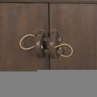 71" Brown Sideboard Soft Close with Four Doors HomeRoots