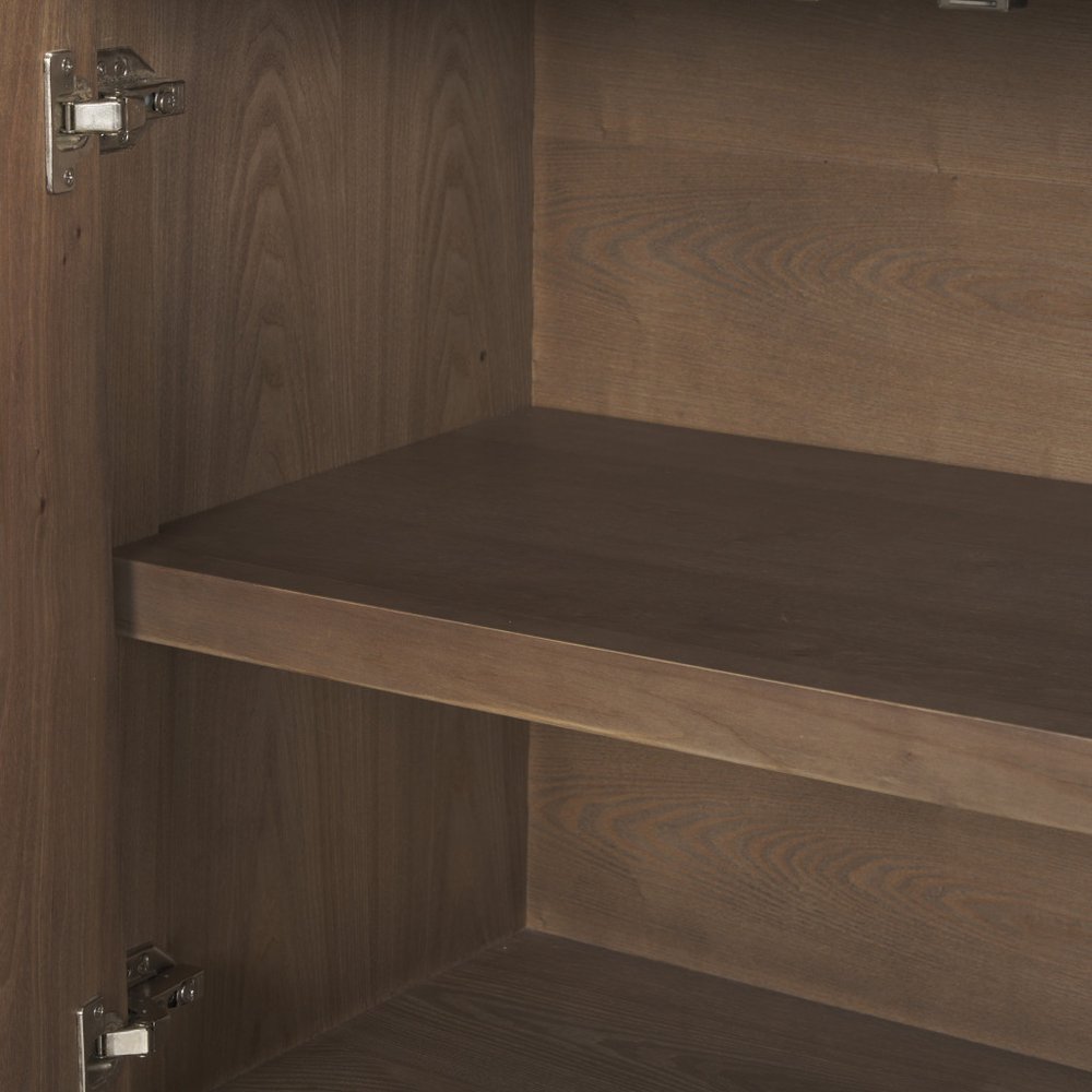 71" Brown Sideboard Soft Close with Four Doors HomeRoots