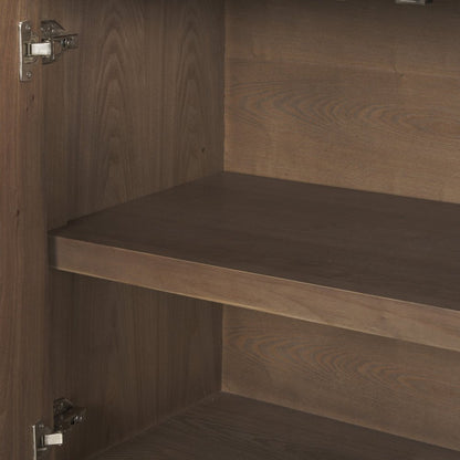 71" Brown Sideboard Soft Close with Four Doors HomeRoots