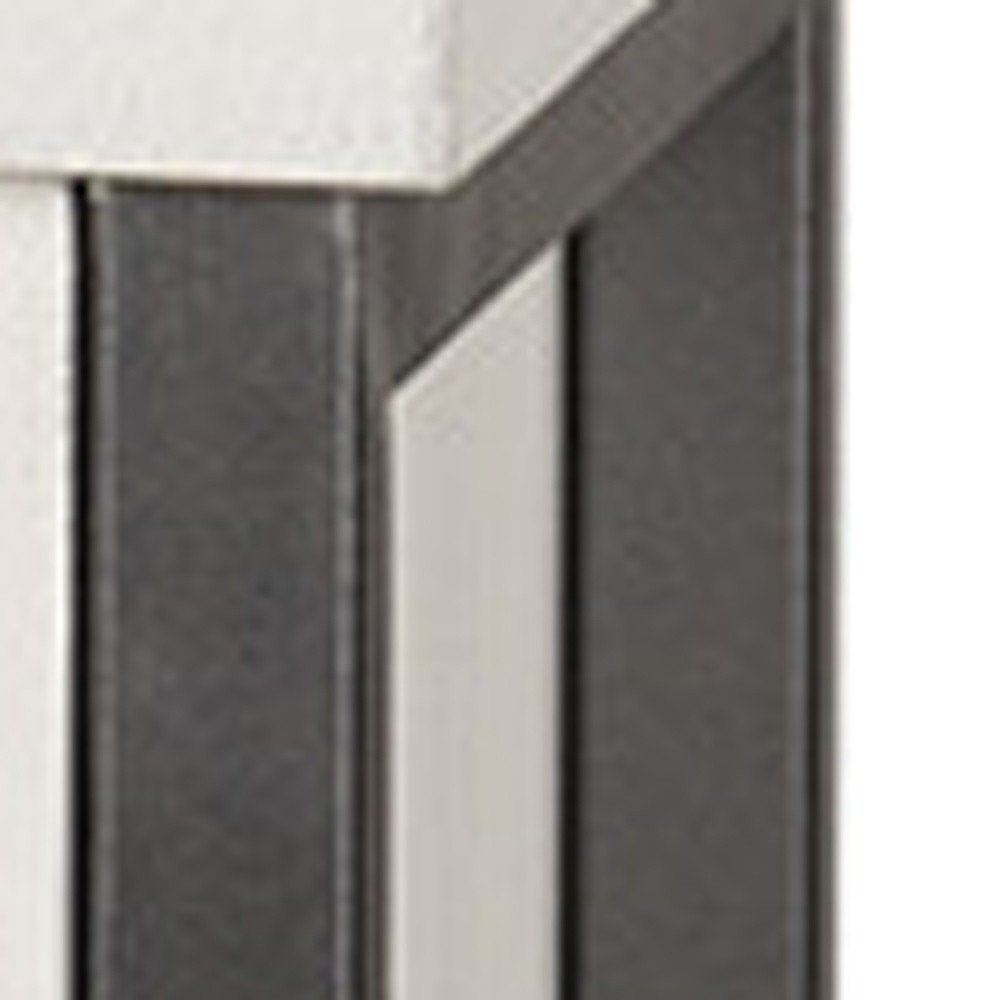63" Gray And White Wood Carved Geometric Six Drawer Sideboard HomeRoots