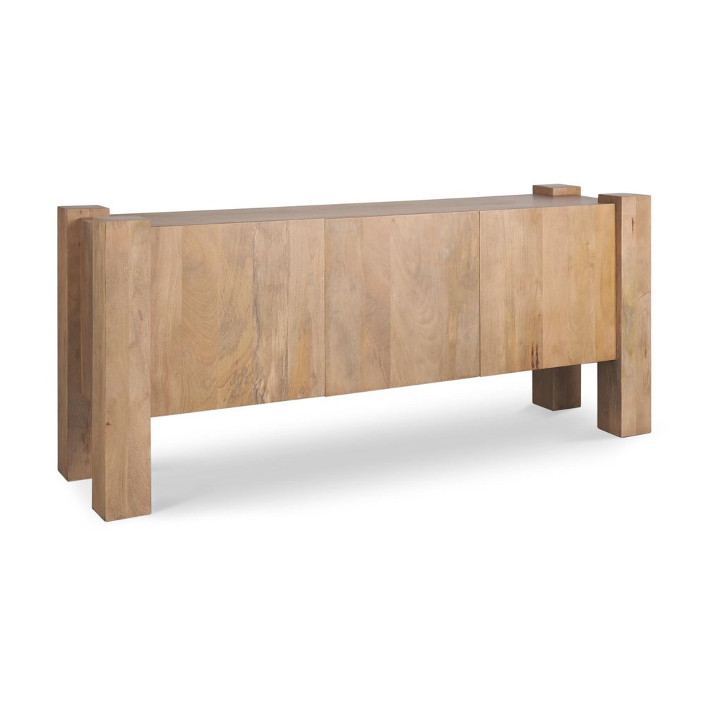 75" Light Brown Solid Wood Sideboard Soft Close with Three Doors — view 5