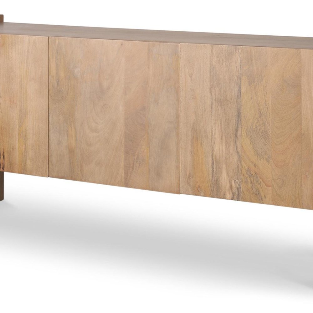 75" Light Brown Solid Wood Sideboard Soft Close with Three Doors — view 6